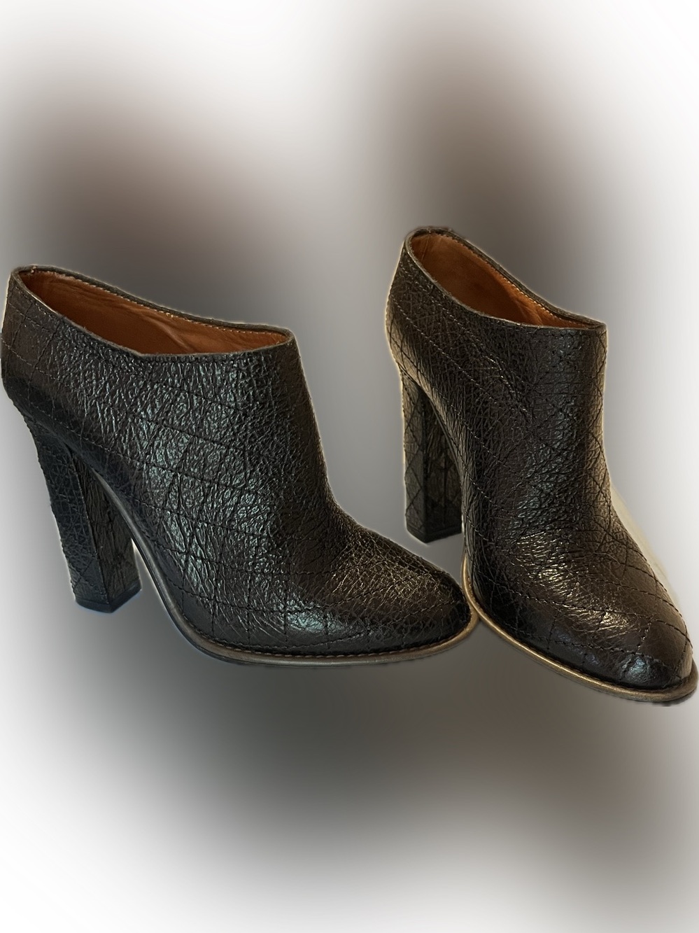 New Lanvin Black Leather High-Heel Ankle Booties-made in Italy, size 38/7.5-8 US